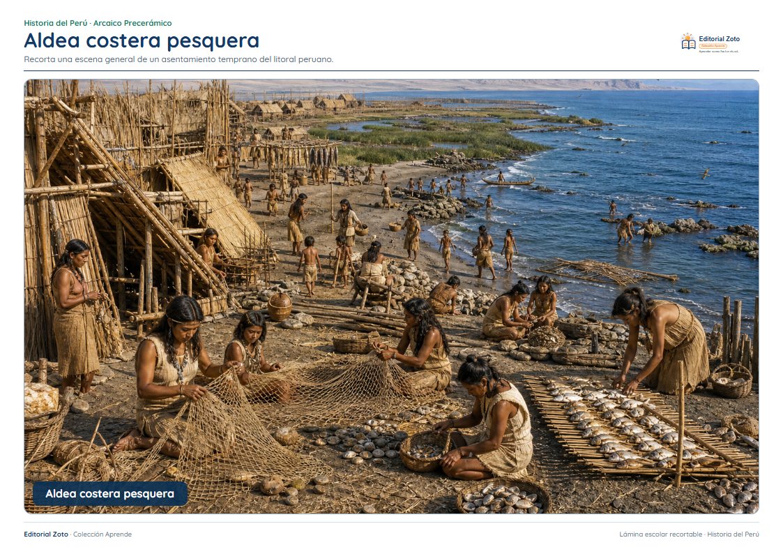 Vista previa de la lámina: Aldea costera pesquera