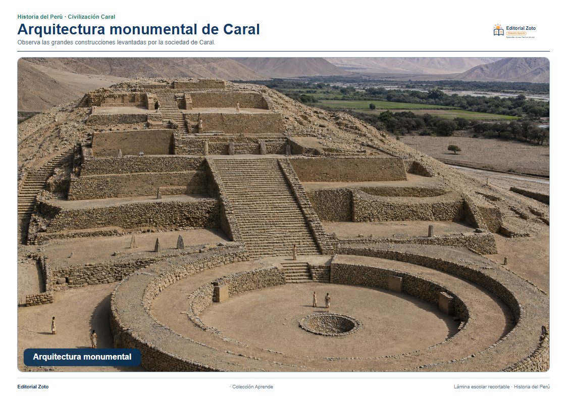 Vista previa de la lámina: Arquitectura monumental de Caral