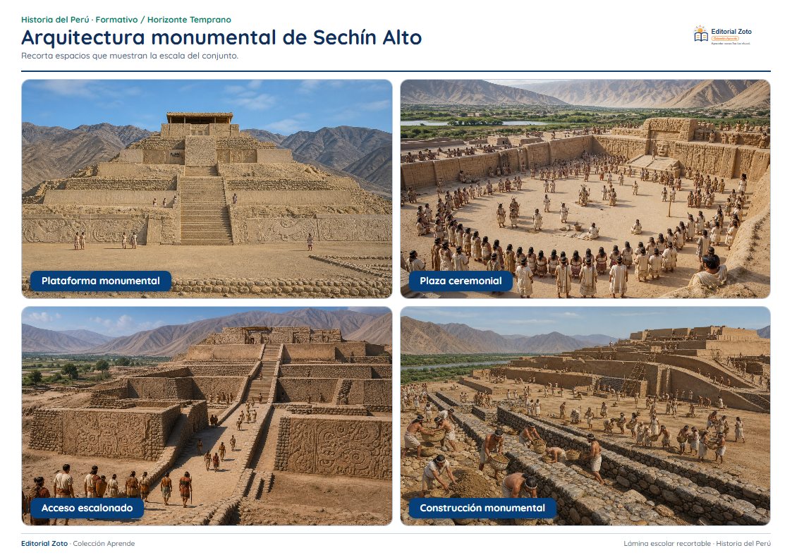 Vista previa de la lámina: Arquitectura monumental de Sechín Alto