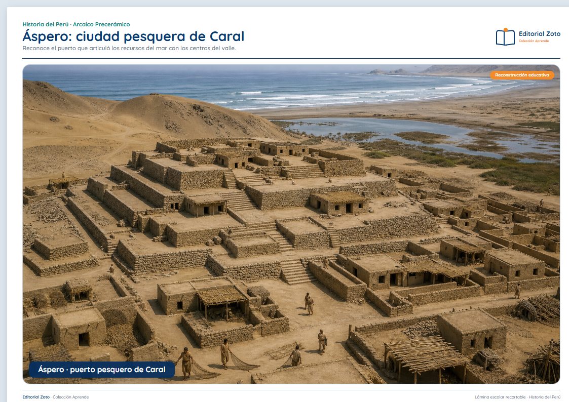 Vista previa de la lámina: Áspero: ciudad pesquera de Caral