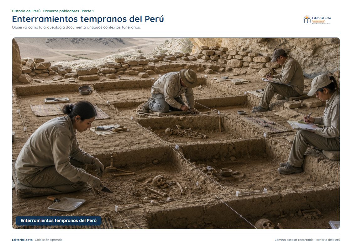 Vista previa de la lámina: Enterramientos tempranos del Perú
