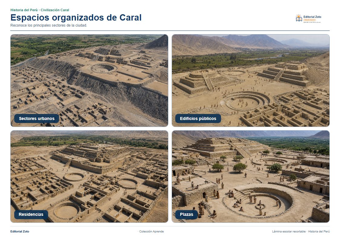 Vista previa de la lámina: Espacios organizados de Caral