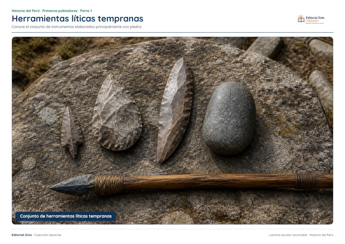 Vista previa de la lámina: Herramientas líticas tempranas
