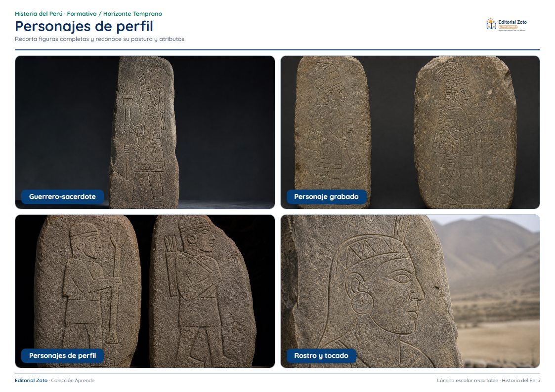 Vista previa de la lámina: Personajes de perfil