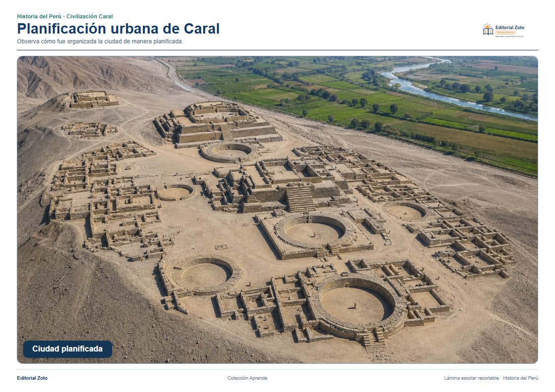 Vista previa de la lámina: Planificación urbana de Caral