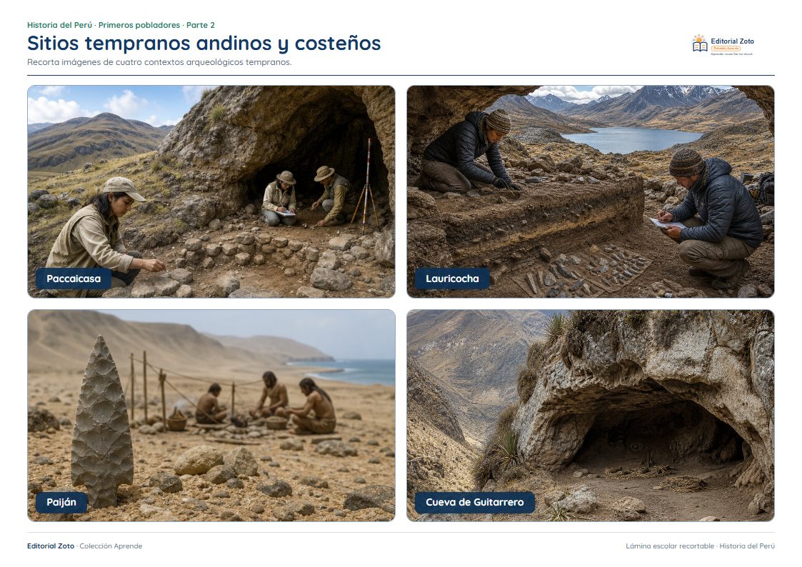 Vista previa de la lámina: Sitios tempranos andinos y costeños
