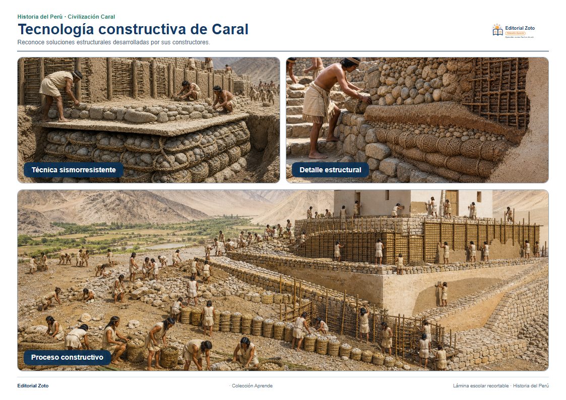 Vista previa de la lámina: Tecnología constructiva de Caral