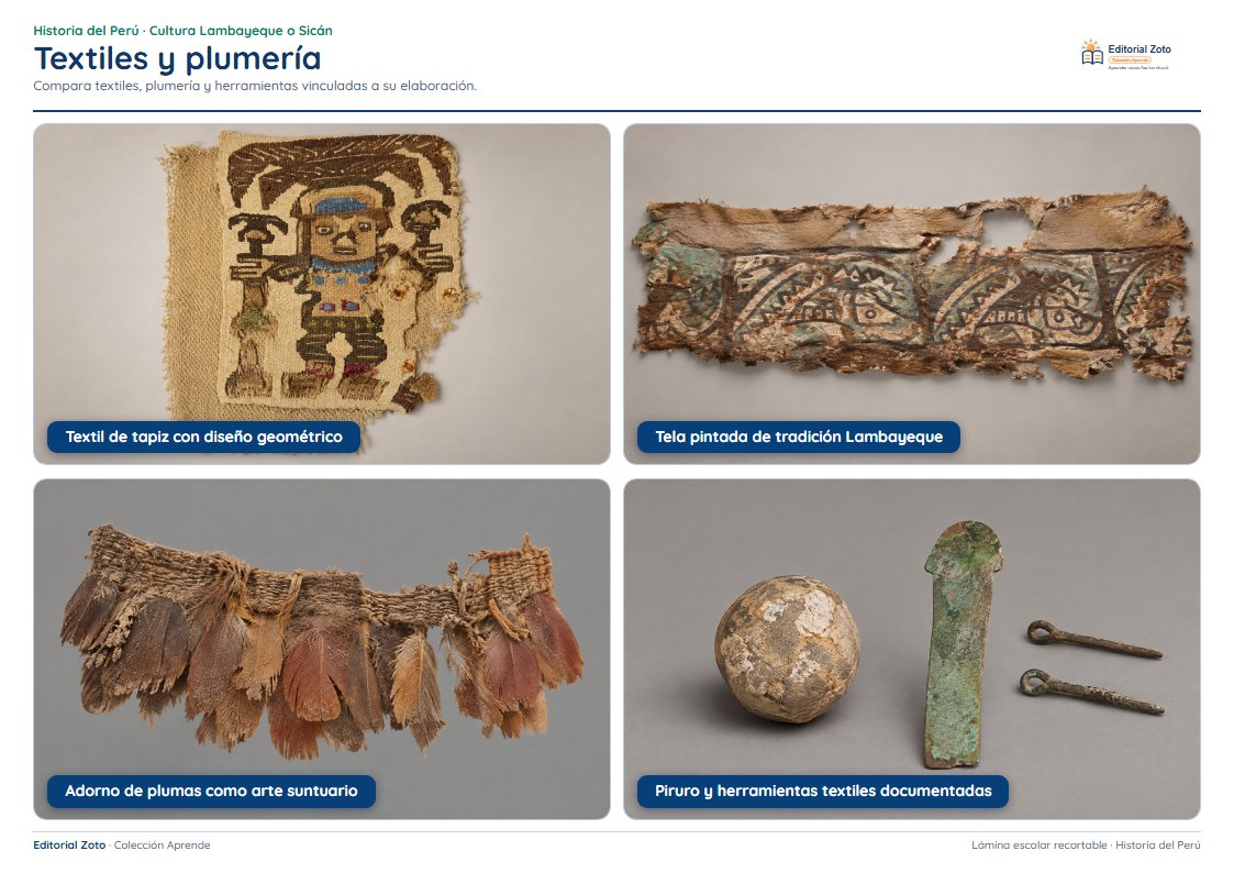 Vista previa de la lámina: Textiles y plumería