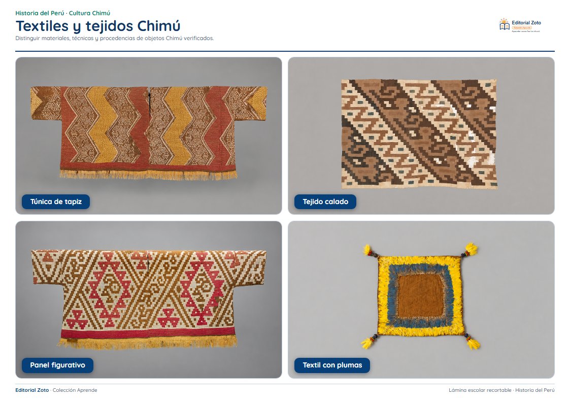 Vista previa de la lámina: Textiles y tejidos Chimú